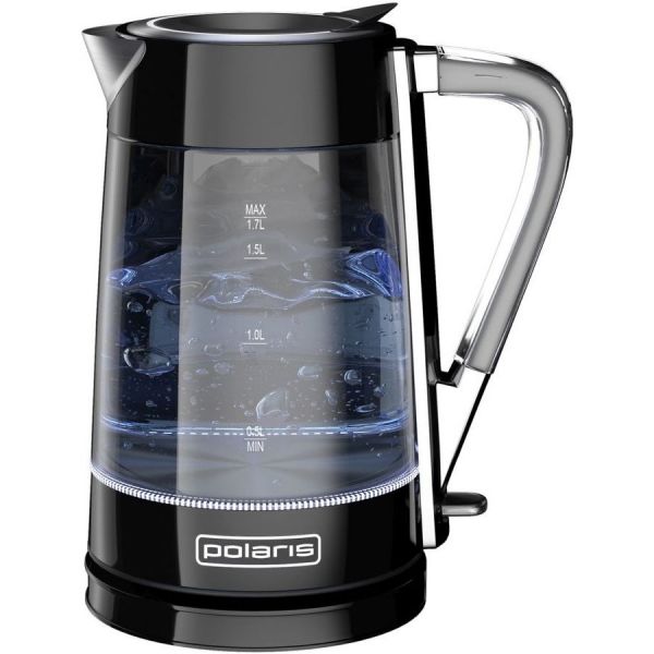 Электрический чайник Polaris PWK 1715 CGL Water Way Pro черный глянцевый 1,7 л