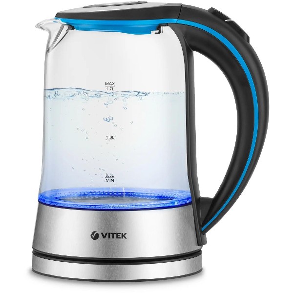 Электрический чайник Vitek VT-7028 прозрачный 1,7 л
